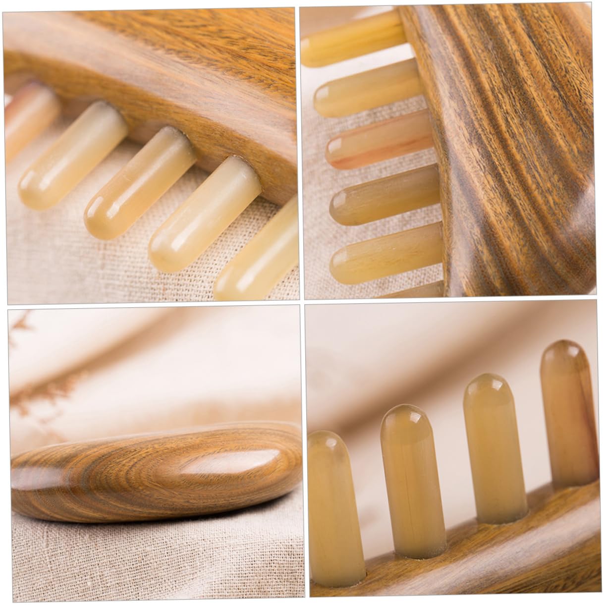 minkissy 2 Stück Büffelhornkamm Modischer Haarkamm Langlebiger Haarkamm Einfacher Reisekamm Grober Zahnkamm Glatter Haarkamm Kreativer Stylingkamm Praktischer Massagekamm