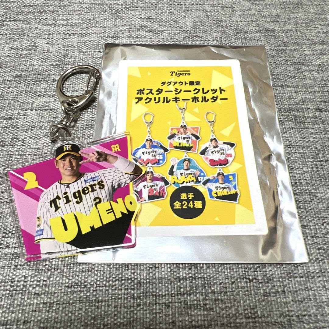 阪神 扇子型アクリルキーホルダー　梅野、大山、近本、坂本、才木、中野 阪神 扇子型アクリルキーホルダー 梅野、大山、近本、坂本、才木