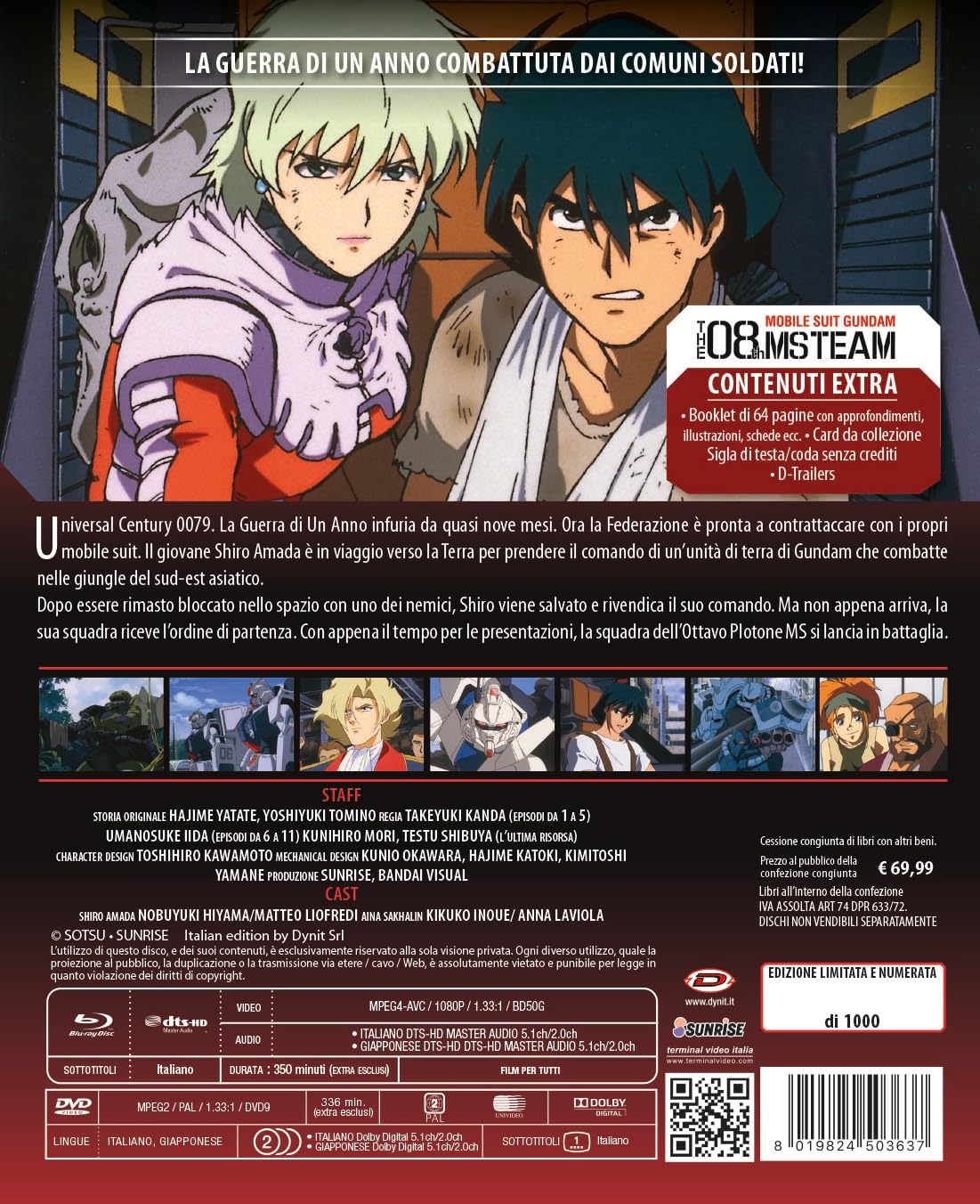 Mobile Suit Gundam The 08Th MS Team (OAV 1-12 e Movie, 3 Blu-Ray e 3 Dvd)
