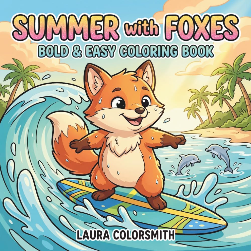 Summer with Foxes - Bold & Easy Coloring Book: A Relaxing Fox Coloring Book | Adorable Wildlife and Summer Landscapes with Simple, Easy-to-Color Designs (Summer Coloring Book)