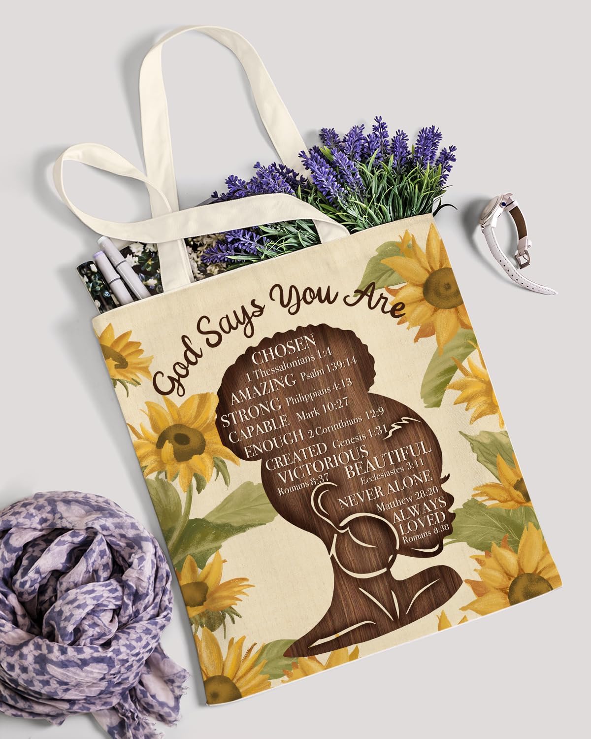 AUSVKAI Canvas Tote Bag for Women, Aesthetic Cute Grocery Grocery Reusable Cotton Gift Bag for Shooping Beach Trendy Gifts | Aesthetic, Cute, Grocery, Reusable, Gift Bag, for Shopping - Image 3