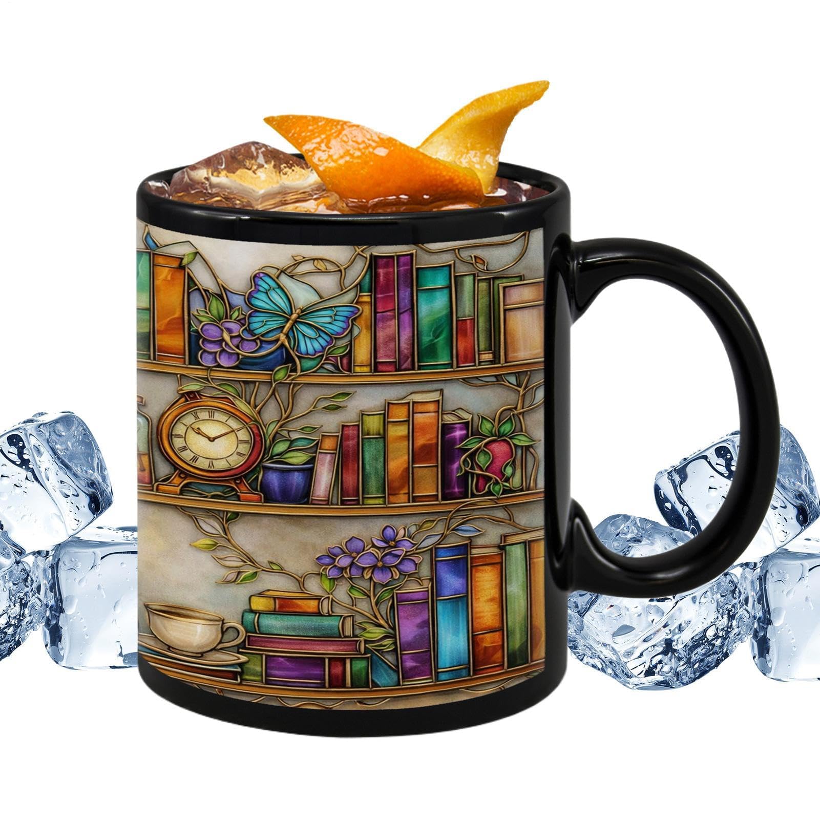 Muiltvoe Mug for Coffee, 350ml Hot Cold Beverages Drinkware, Ceramic Cup for Book Lovers, Chocolate, Tea, Water, Juice, Home, Dorm, Hotel, Apartment, Animal Lovers, Reading Enthusiasts