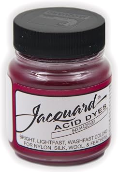Jacquard Acid Dye - Magenta - 1/2 Oz Net Wt - Acid Dye for Wool - Silk - Feathers - and Nylons - Brilliant Colorfast and Highly Concentrated