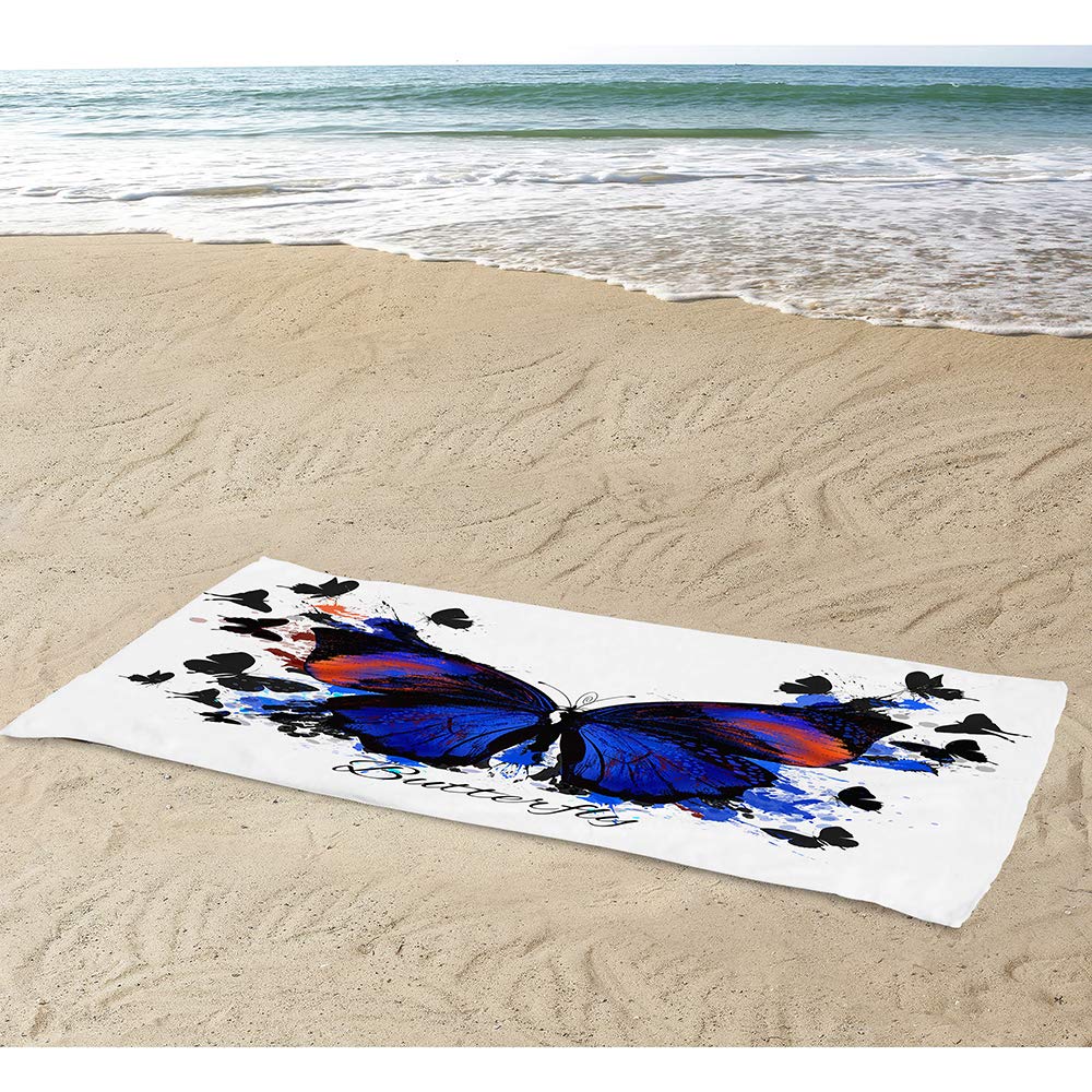 Surwin Grande Toalla De Playa De Microfibra Toalla 3D Mariposa Ala