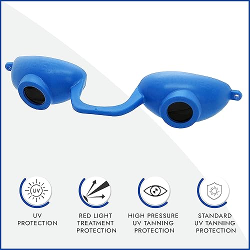 Vista 48 de Super Sunnies Protección ocular flexible flexible UV, compatible con la FDA, gafas de bronceado individuales para cama de bronceado, con una caja