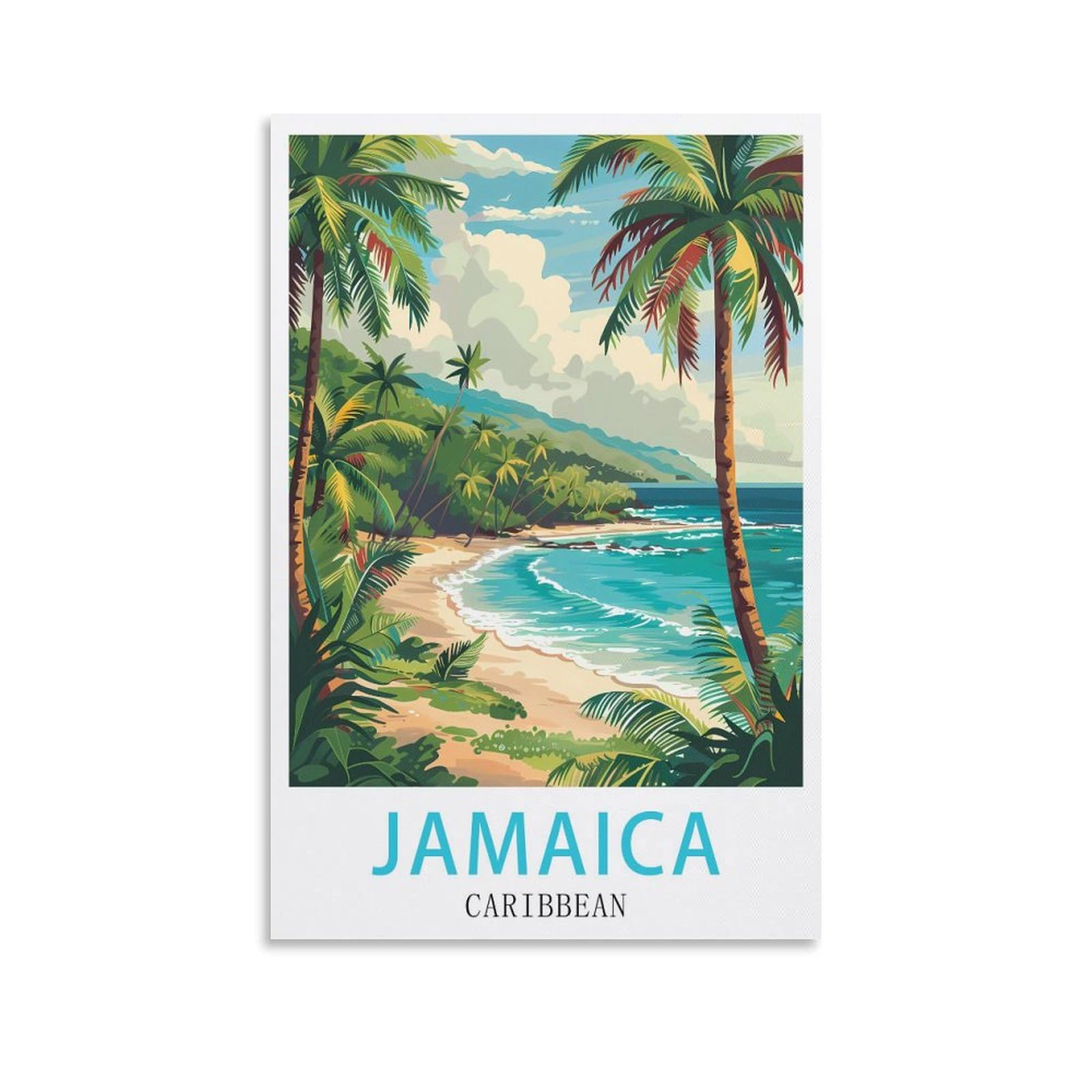 FUUDANG Jamaica Caribbean Vintage Travel Posters 08x12inch(20x30cm) Canvas Art Poster And Wall Art Picture Print Modern Family Bedroom Decor Posters