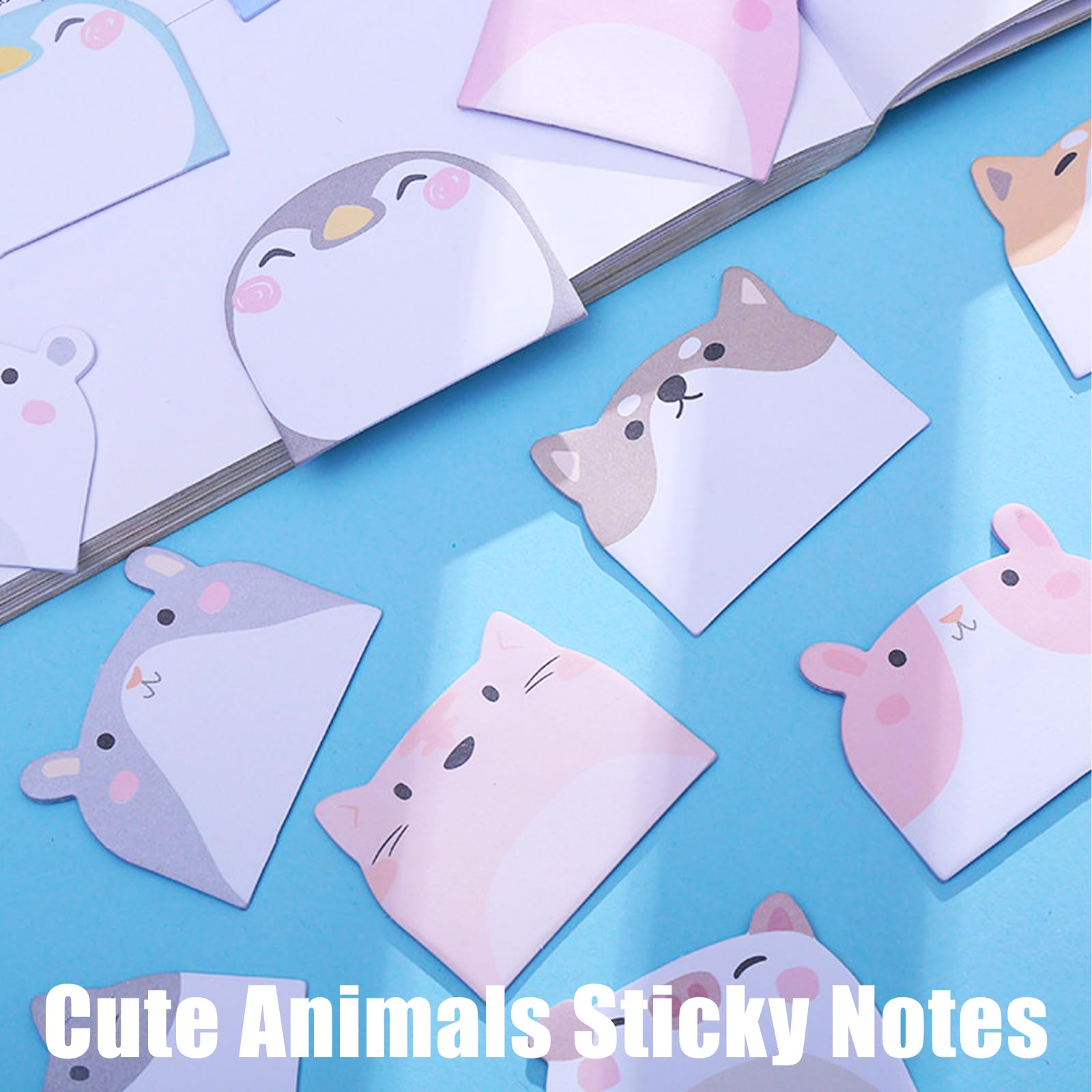10 Packs Cute Animals Sticky Notes,Cartoon Self-Stick Memo Pads,Note Pads Supplies for Office,School,Home - Image 3