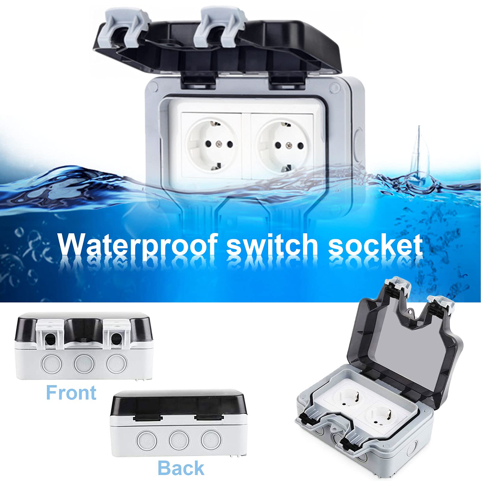 Presa Elettrica Esterna Con Coperchio H05OB06 – Scatola Da Incasso Per Esterni, Resistente E Sicura - 4