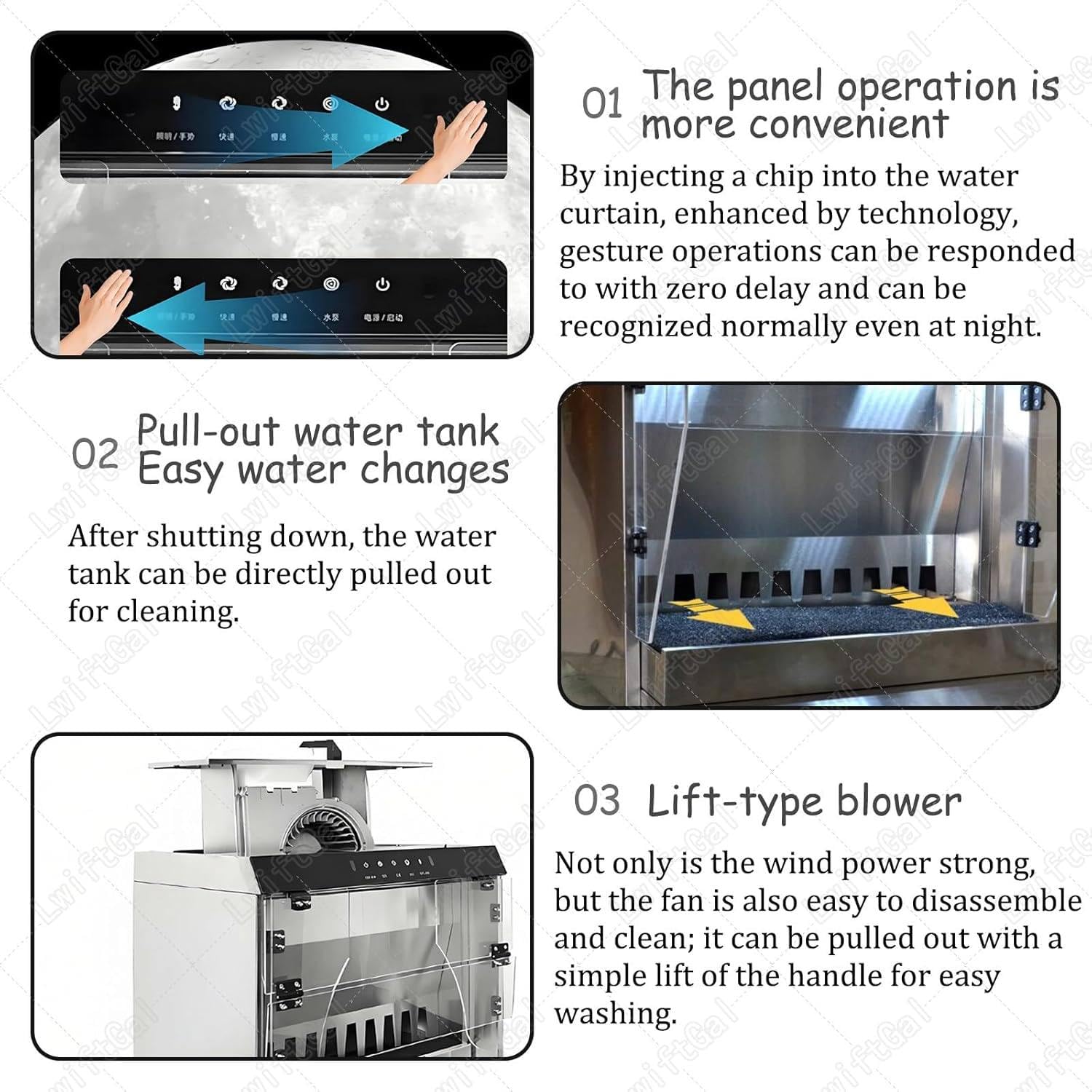 Cabina spray per aerografo con illuminazione a LED, cabina di verniciatura professionale con tenda d'acqua, luce 6000 K, tubo filtrante per hobbisti e artisti, stazione di verniciatura portatile