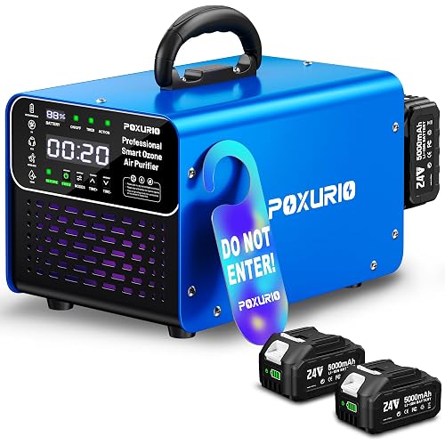 Cordless Ozone Generator - 1,000,000mg/h Professional Grade Covers 10000 Sq-Ft+, 2026 Upgraded Portable Deisgn with 2x 5000mAh Battery for 8-10 Hours Use, With Remote Control&LCD Screen