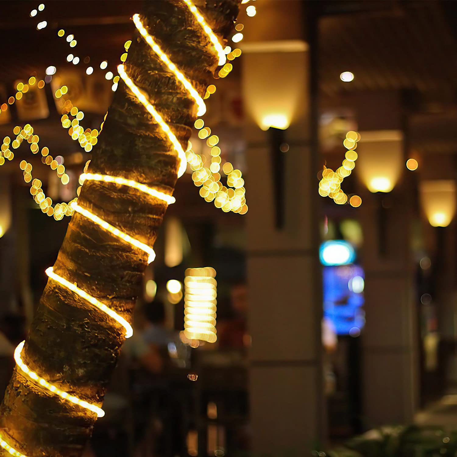 LED Lichterschlauch Außen, 30m 300 Lichtschlauch außen, IP65 Wasserdicht LED Schlauch, mit Timer & 8 Modi Lichtschlauch,für Außen Innen Party Hochzeit Weihnachten Dekolicht,Warm-weiß