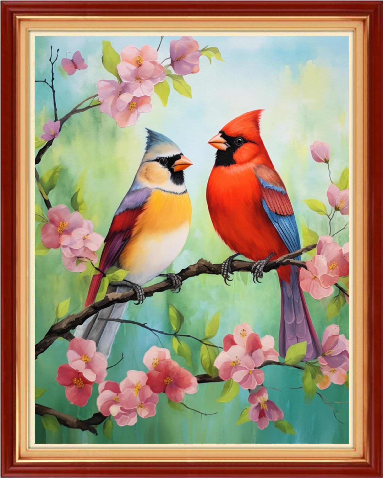 Joyhoor Cross Stitch Kits for Beginners Stamped Cross-Stitch Supplies Needlework preprint Embroidery Kits for Adults DIY Needlepoint Kits Embroidery Patterns 11CT-Flower Birds 16x20 inchs