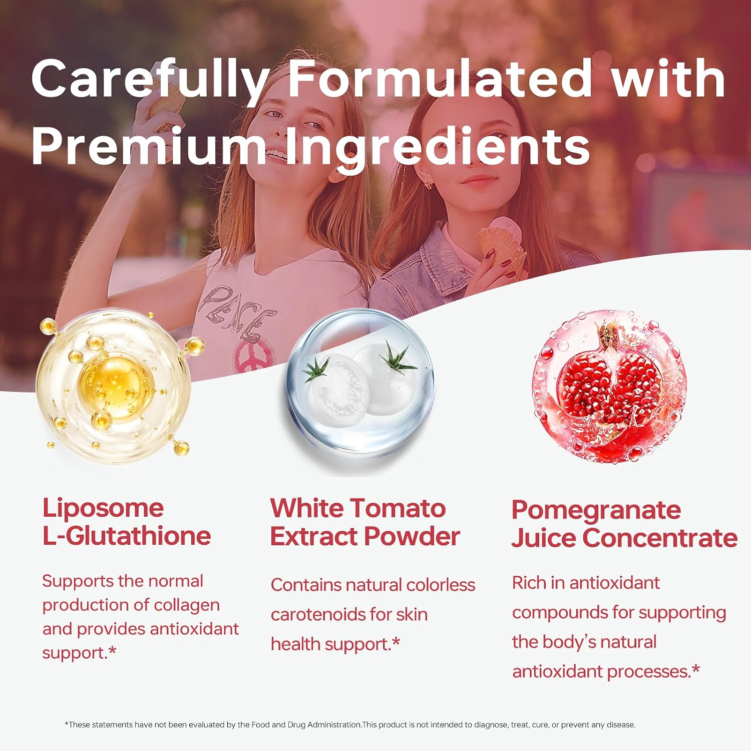 HUJ Glutathione Brightening Drink - Liposomal Liquid Glutathione - Skin Radiance, Metabolic Wellness & Immunity Support - Contains White Tomato Extract & Pomegranate Juice Concentrate - 30 Bags