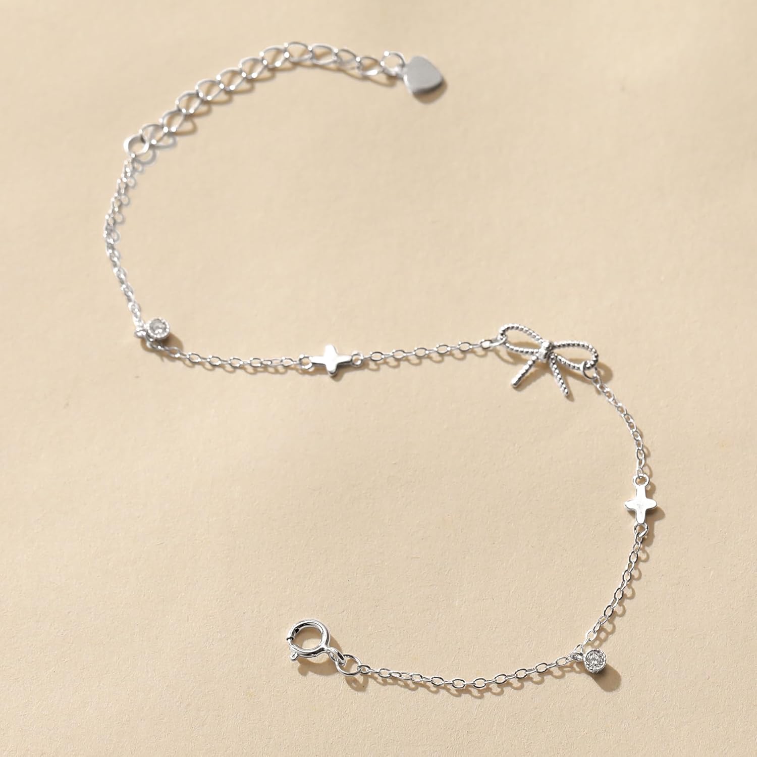 LOVECOM 14K Gold Plated Jewish Star of David Bracelet for Women 925 Sterling Silver Stars Cubic Zirconia Link Charm Chain Bracelet Jewish Jewelry Birthday Gifts for Friend Daughter Mom - Image 5