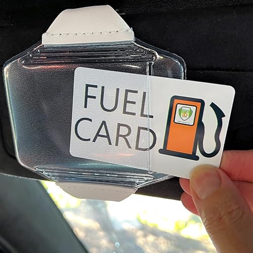 Specialist ID - Paquete de 2 portatarjetas de combustible para visera resistente con bolsillo de vinilo transparente, accesorios para camiones y