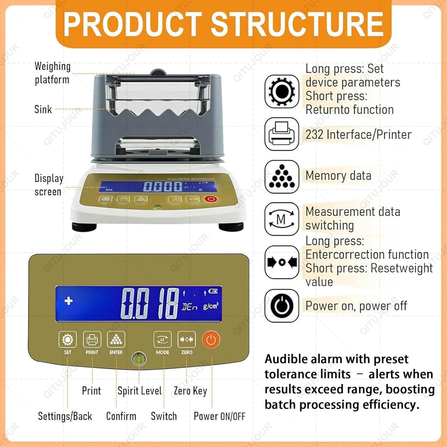 Precious Metal Authenticity Tester, Gold Purity Testing Machine, Gold Purity Analyser, Gold Silver Tester Machine, Precious Metal Testing Kit for Palladium/Jewelry/Pawn Shop(NoPrinter,MDJ600K)