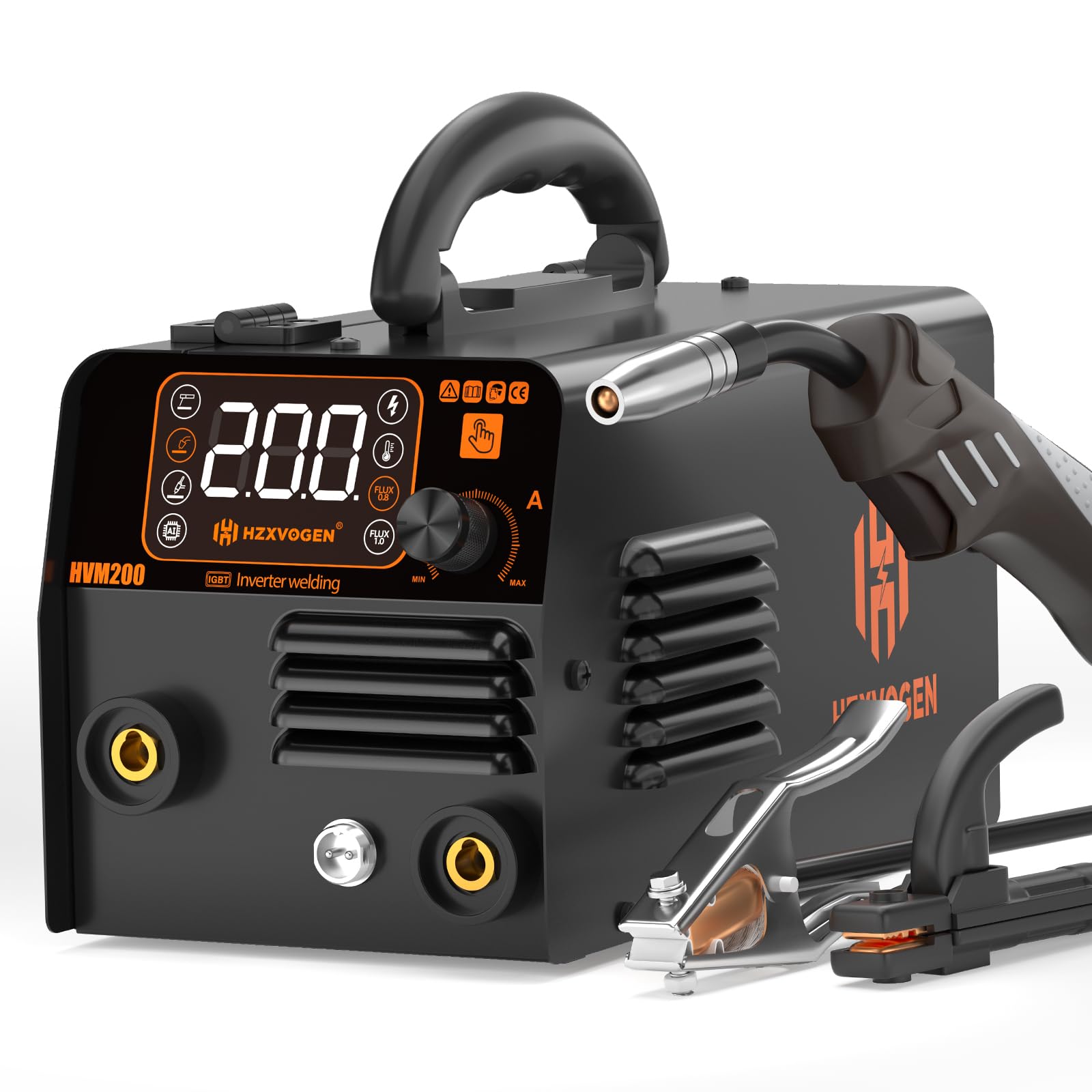 H HZXVOGEN MIG Welder, 140A Flux Core Welder 3 in 1 Welder MIG ARC Lift TIG 110V Inverter Portable Welding Machine, IGBT Mini MIG Welder Machine LED Display