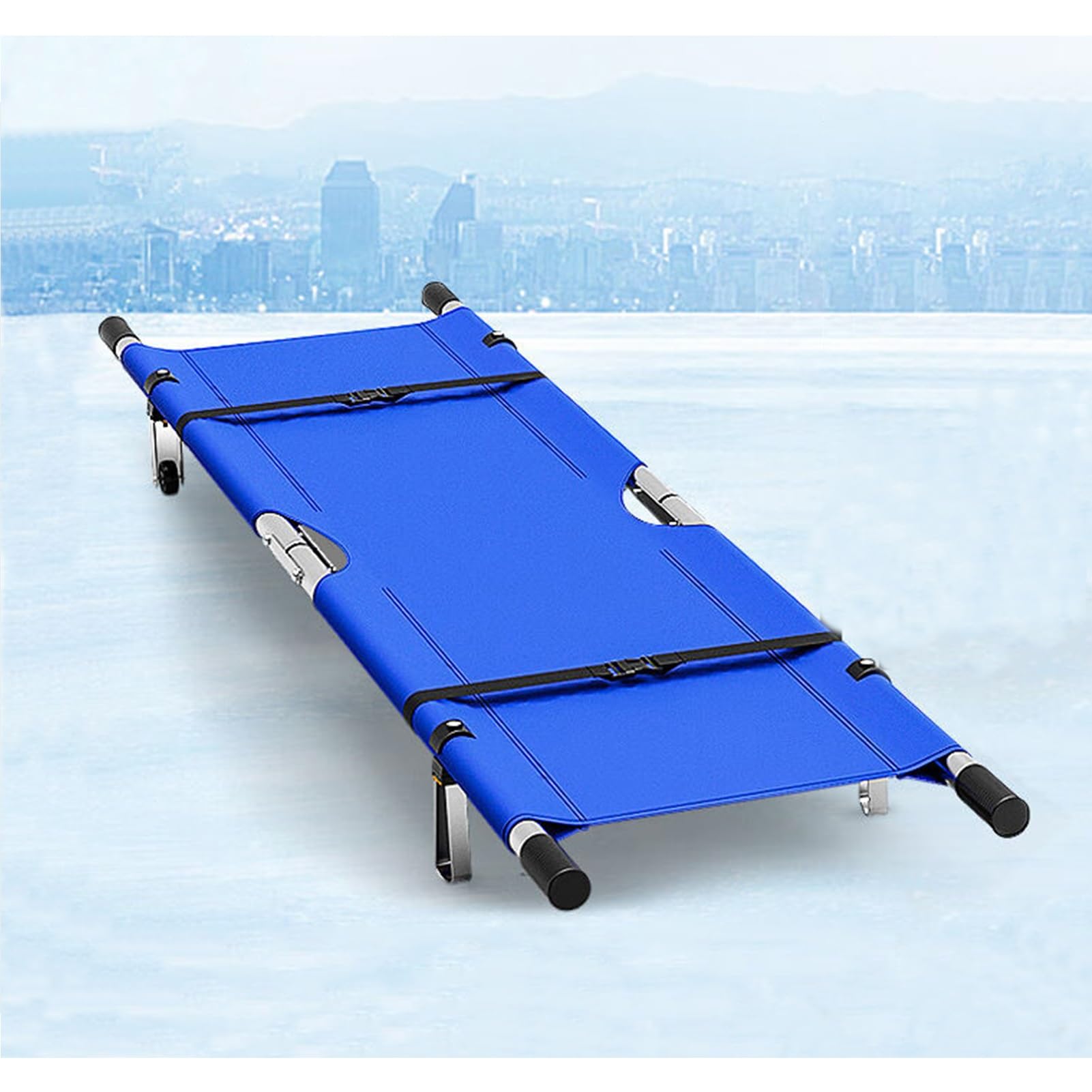 Civière Portative Pliante, Brancard Médicale en Alliage D'aluminium, Civière Sauvetage À Domicile, avec Transfert de Patients À roulettes, pour Hôpital, Clinique, Sites Sportifs