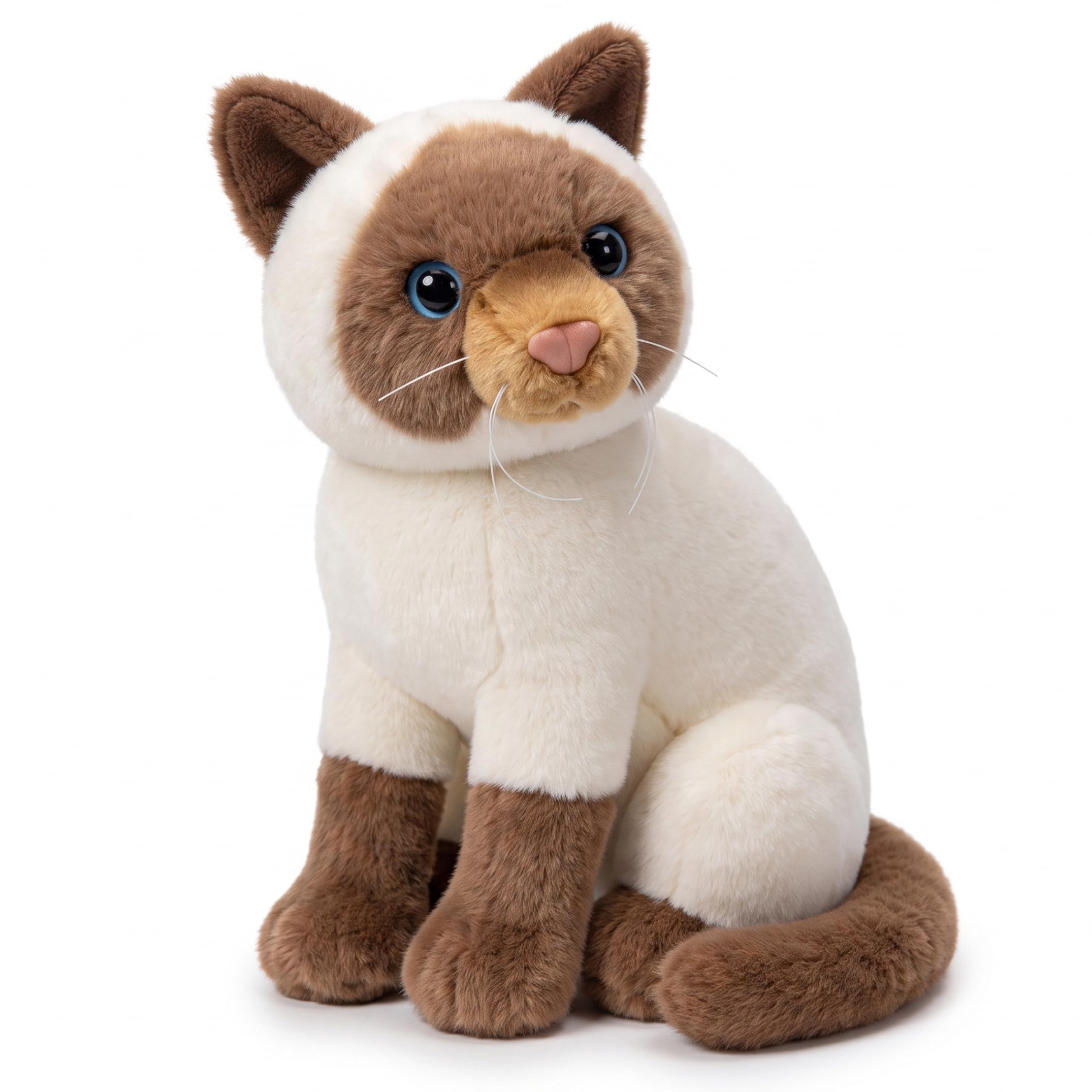 Stuffed Cat, Soft Cuddly Cat Plush Toy, 26cm Siamese, Stuffed Animal