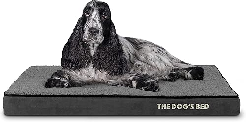 Miniatura 12 de The Dog's Bed - Cama ortopédica de espuma viscoelástica para perro, grande gris y negro, impermeable, cama de apoyo con fundas reemplazables, negro