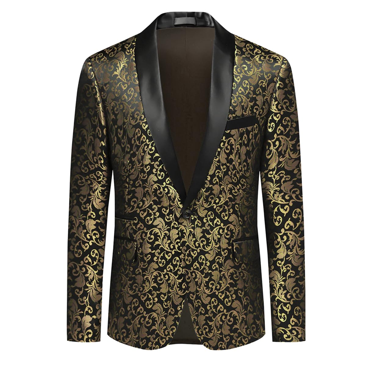Allthemen Sakko Herren Slim Fit Jacquard Bunte Sakko Casual Blazer Glitzer Smokingjacke Anzugjacke für Hochzeit