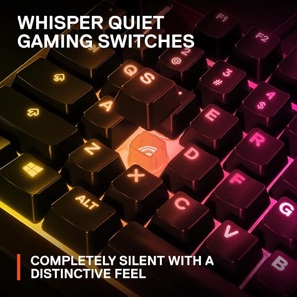 SteelSeries Apex 3 - Gaming Keyboard - Silent Gaming Keyboard - 10-Zone RGB Illumination - IP32 Water & Dust Resistant - Premium Magnetic Wrist Rest - English QWERTY Layout , Black - 4