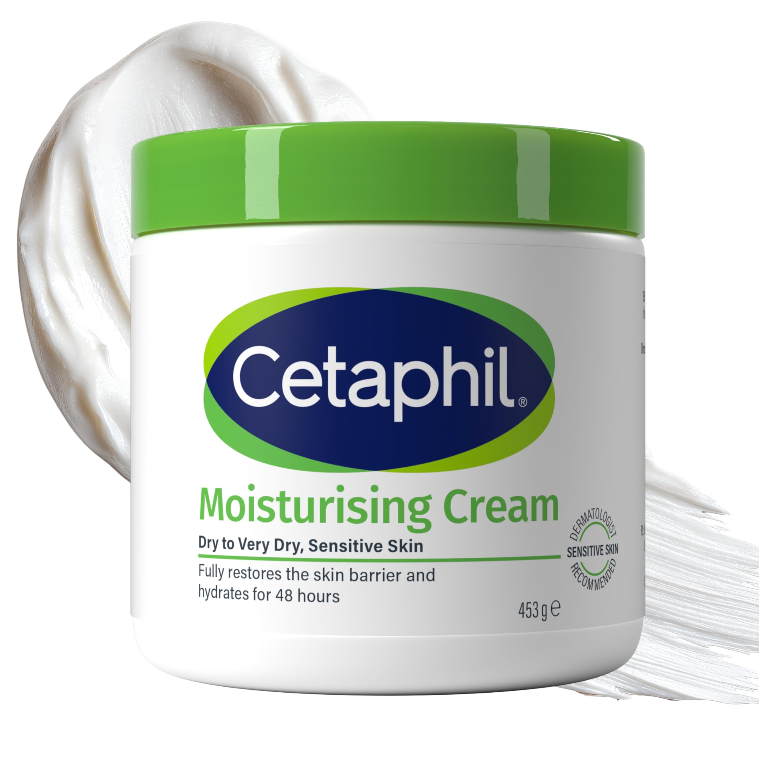 CetaphilBody Moisturiser, 450g, Moisturising Cream For Dry to Very Dry, Sensitive Skin, With Niacinamide & Vitamin E, Packaging May Vary