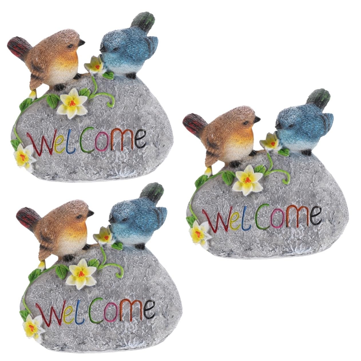 Oiseaux artificiels de jardin Toyvian décorations extérieures et intérieures - Lot de 3