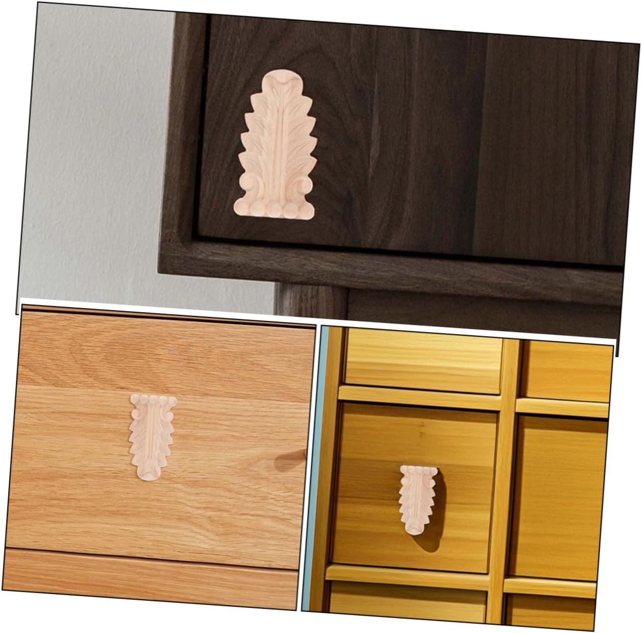 Zerodeko 2pcs Unfinished Wood Corbels Decorative Appliques Vintage Carved Brackets for Furniture Corner Onlays for Shelves and DIY Home Decor