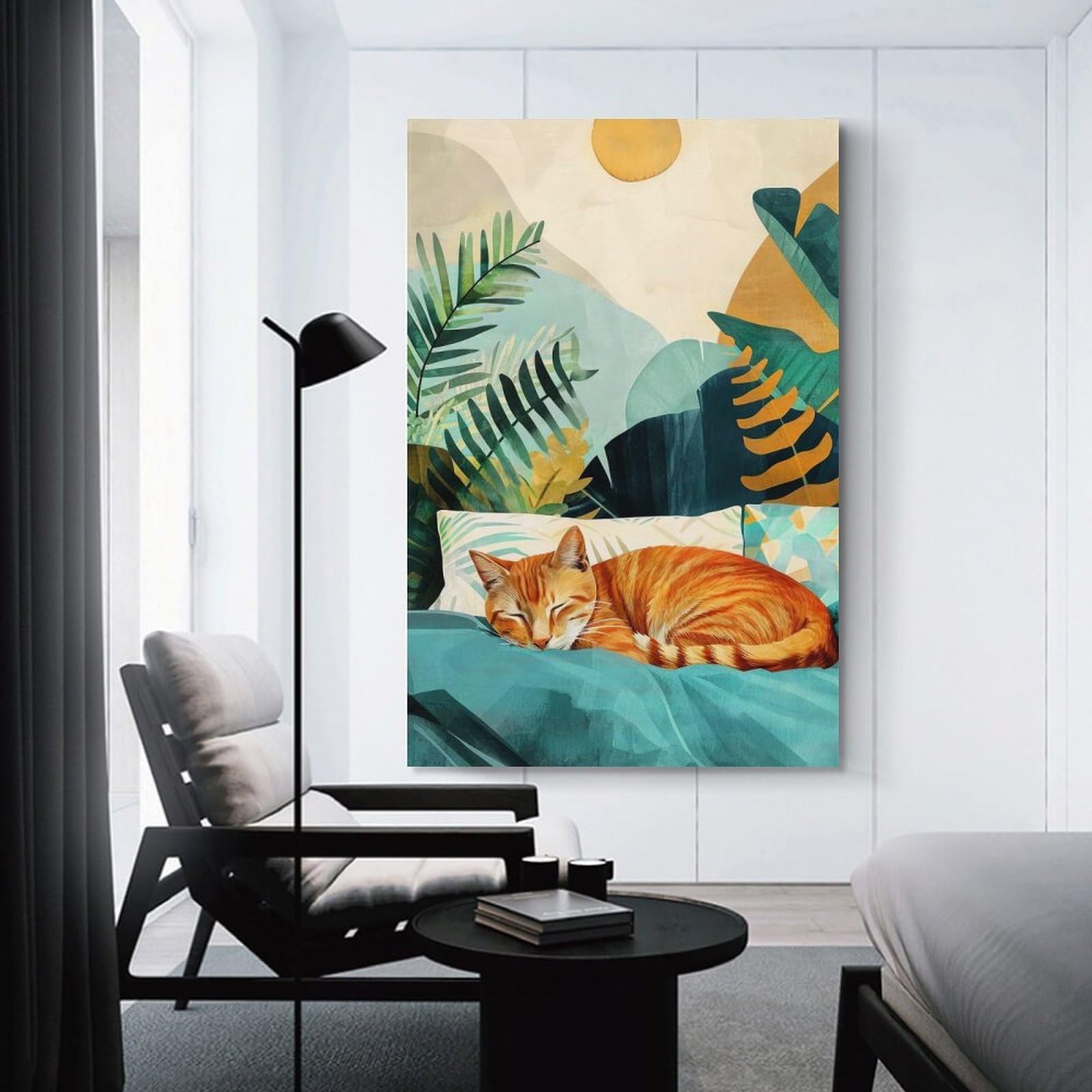 Junmoney Cats Lilfe Wall Picture Print 08x12inch(20x30cm), for Hallway, Lounge Or Guest Room, Gift Idea for Housewarming And Birthdays