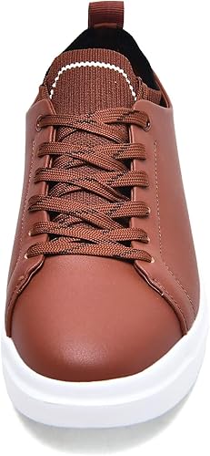 Vista 2 de ZZS Zapatos deportivos de cuero para hombre, cómodos, para negocios, tenis Oxford, Marrón