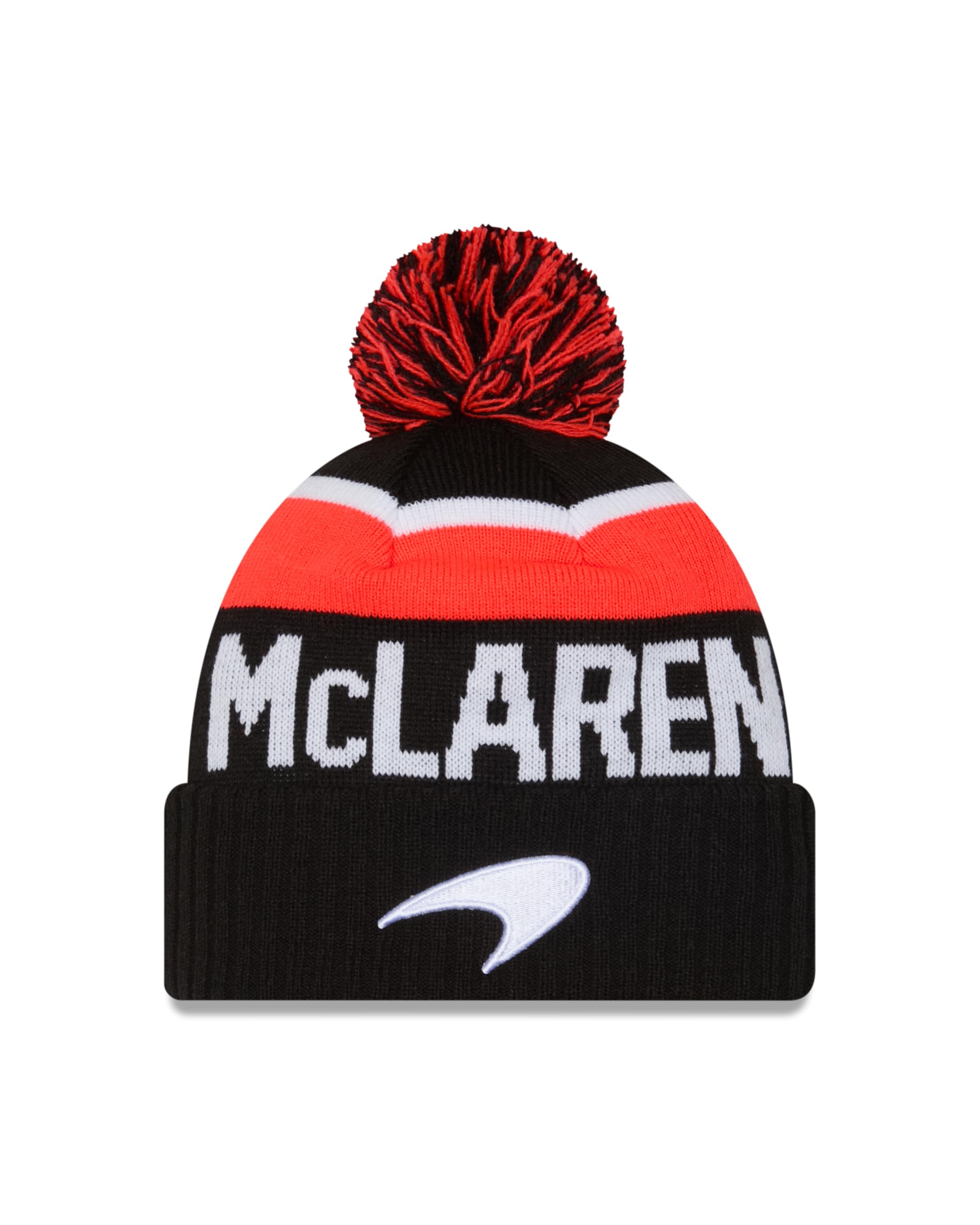 New Era Unisex Black Adult's Knit Sport Mclaren Motor F1 Racing Beanie Knit Hat