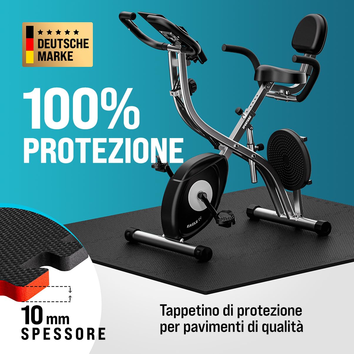 MONZANA® 36x Tappeto Fitness 30x30 cm Tappetino Puzzle da Ginnastica 3 m² Antiscivolo Schiuma Eva Allemamento Palestra