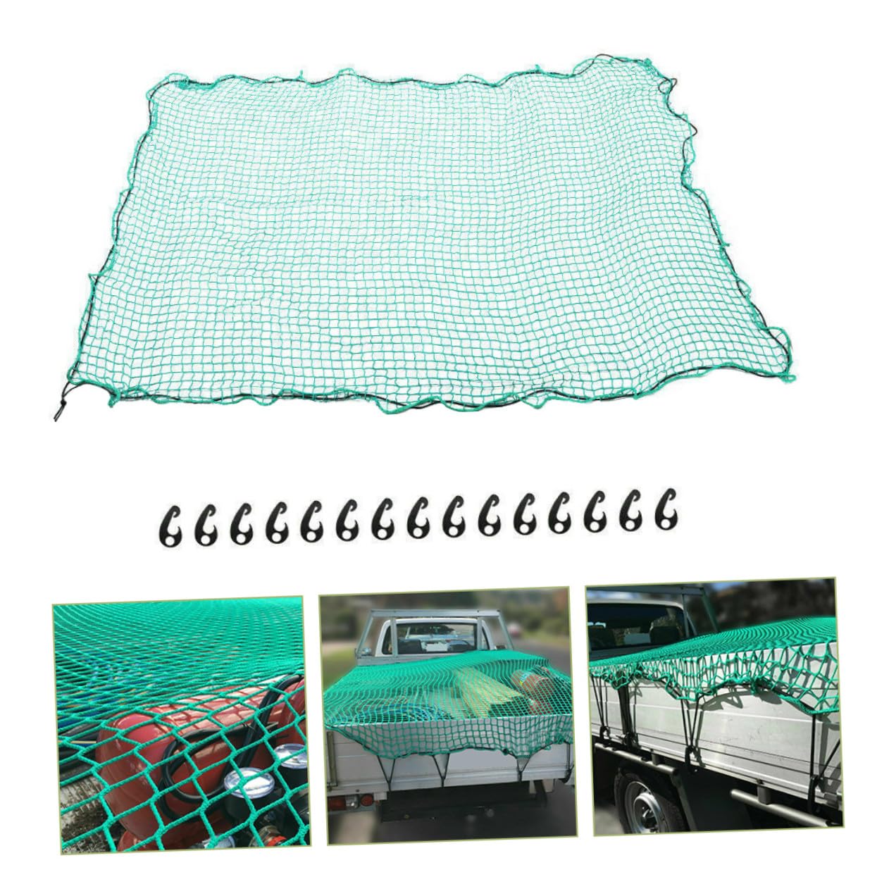 ORFOFE Rete Carico Nylon Resistente con Ganci per Pick-up e Rimorchio Rete Camion Anti-Caduta Protezione Carico Outdoor e Antiabrasione