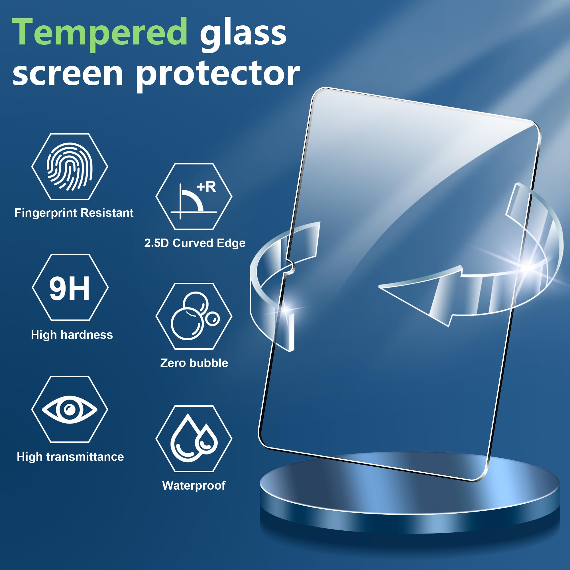 Suttkue for Red-magic Astra 9.6 inch Screen Protector,9H Hardness, Anti-Scratch, Tempered Glass flim, Case Friendly,Anti-Scratch,(2PACK): Lenovo Yoga Tab - 11.1 inch transparent