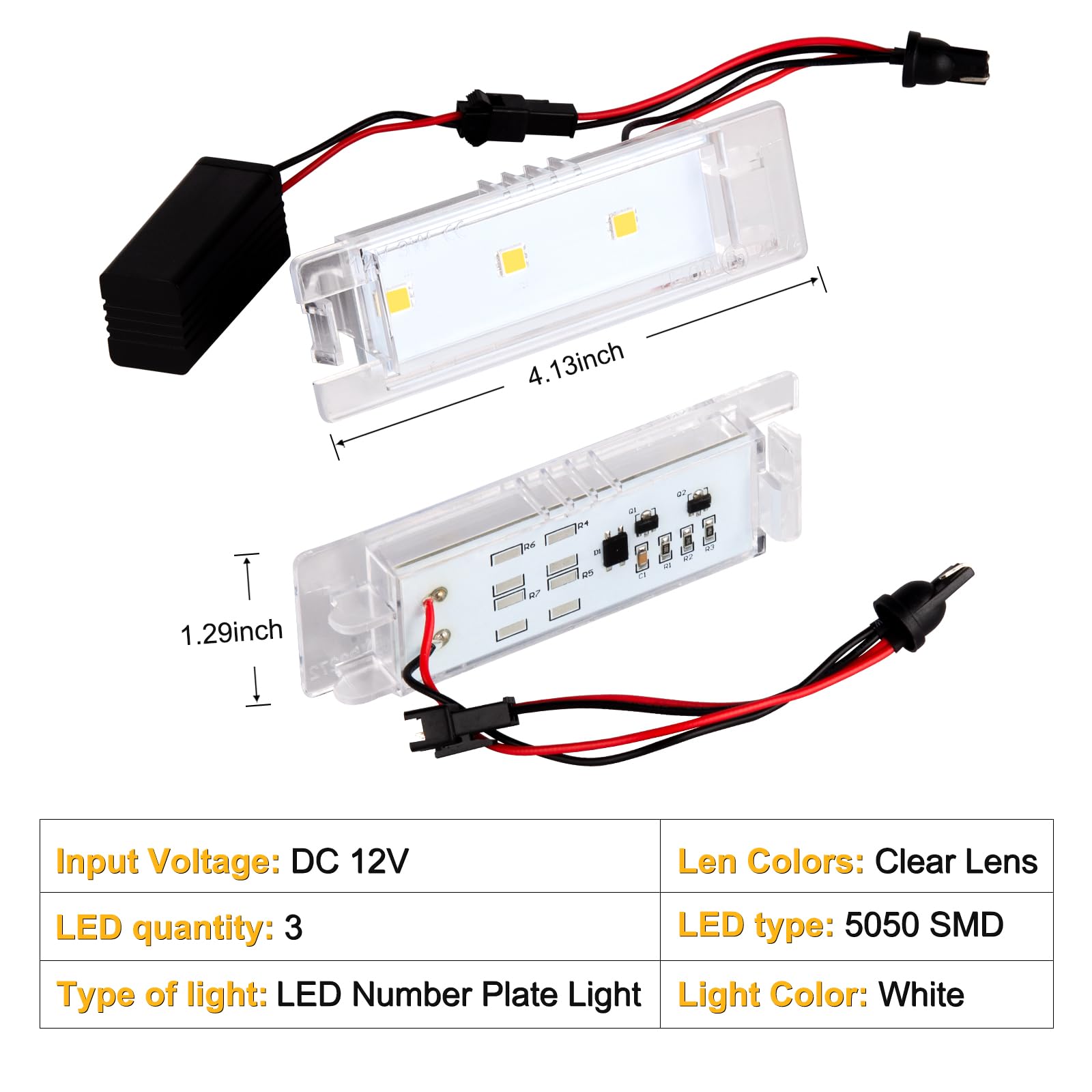 Luci Targa a LED per Opel Vauxhall Zafira B Vectra C Corsa C D Insigina Astra J H Adam Cascada Meriva A B Tigra Twin Top, Luce Placchetta Lampada con Canbus, Nessun Errore
