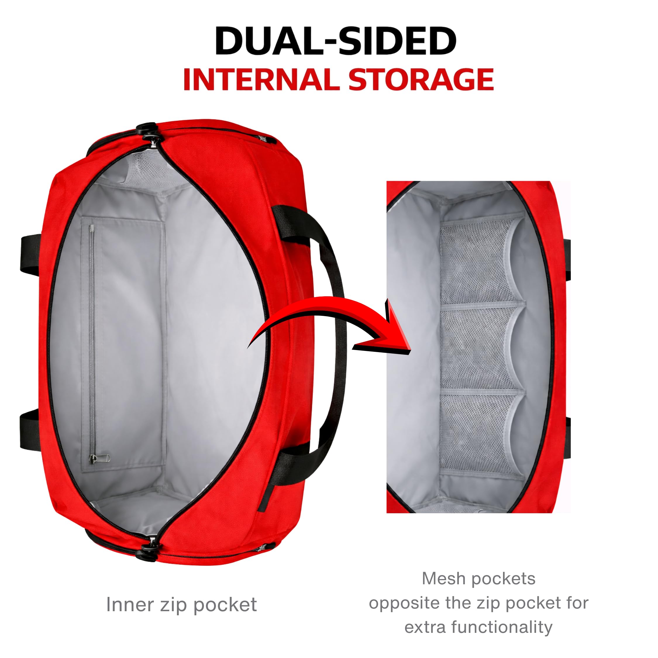 Borsa di emergenza – Borsone durevole di alta qualità con sezioni multiple, opzioni di trasporto multiple (borsone, spalla o zaino) e scomparto separato per bagnato/asciutto