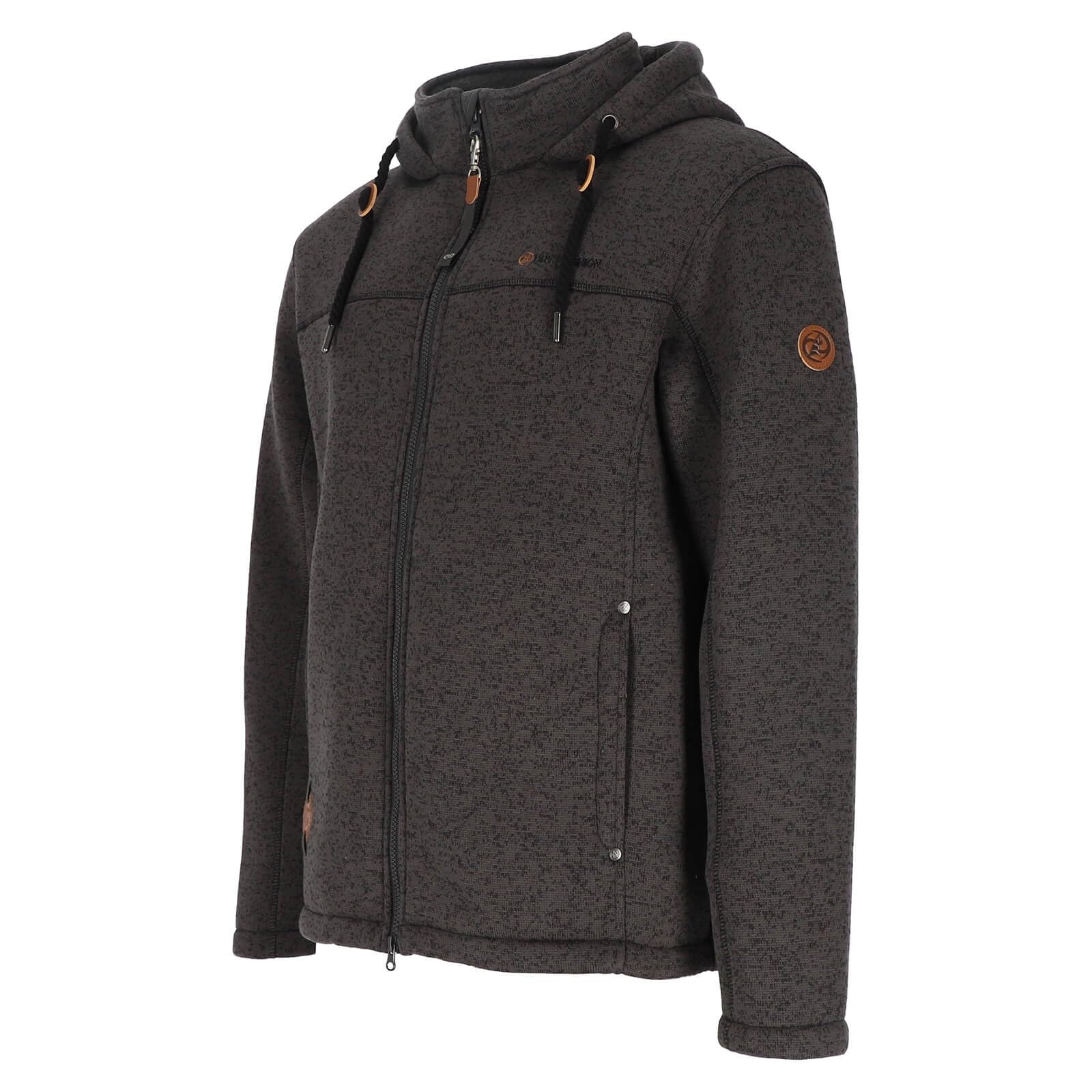 Dry Fashion Herren Wollfleece-Jacke Helgoland - Jacke Anthrazit, Größe XXL | Windabweisend & weich, Sportive Passform, Verstellbare Kapuze, Reißverschlusstaschen & Innentasche