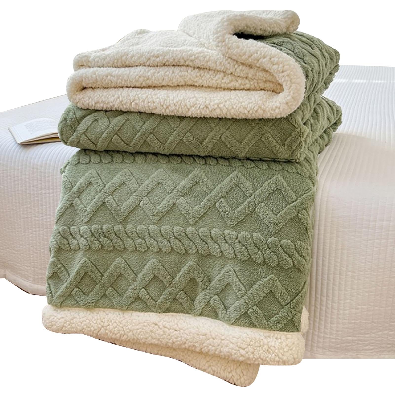 Couverture pelucheuse plaid chaud et doux imitation cachemire canapé lit