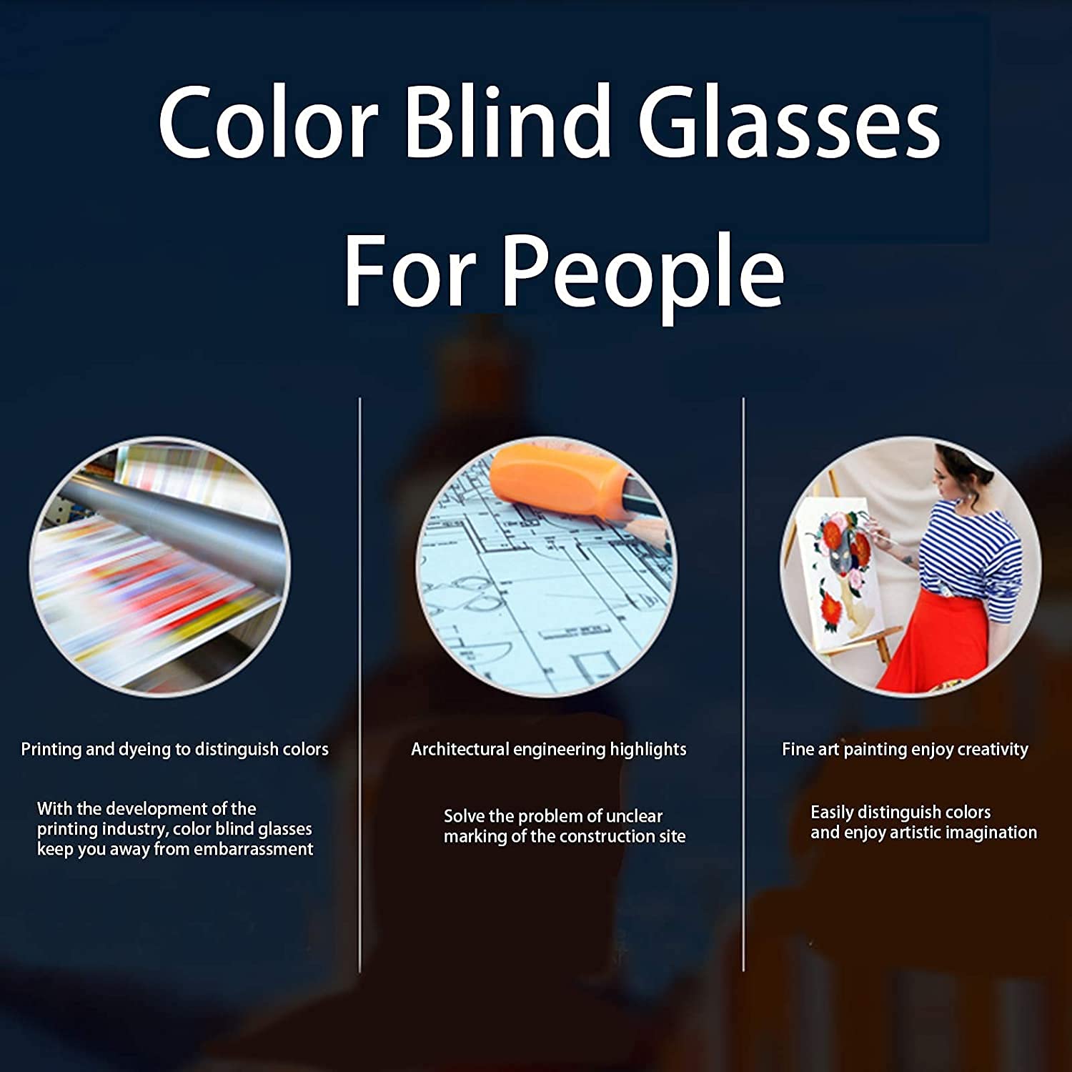 Gafas de color para hombre para daltonismo rojo verde tanto para uso en exteriores como en interiores