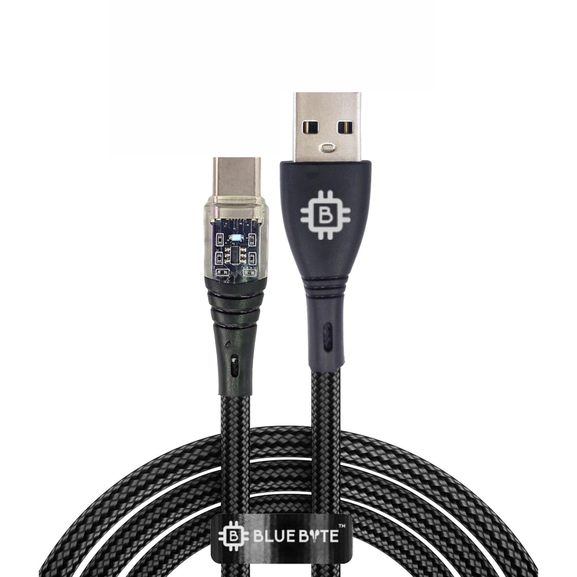 BLUEBYTE Type C 6.5A / 65W Fast-Charging Transparent Data Cable (Nylon-Braided, See-through design with LED indicator, Smart Chips is visible, Universally Compatible, 12 Months Warranty) (B0CV57K4CD) Amazon Price History, Amazon Price Tracker