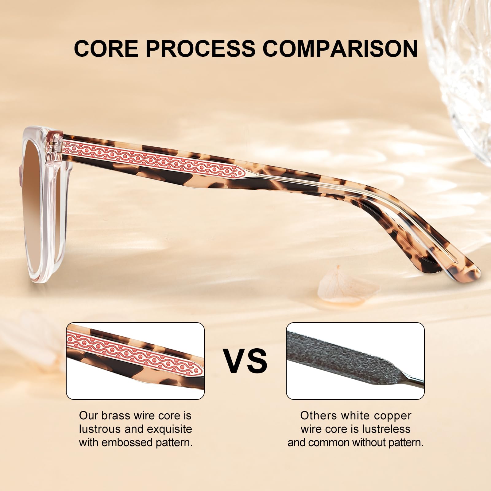 Carfia Occhiali da Sole Cat Eye da Donna Polarizzati Protezione UV Montature in Acetato Ipoallergeniche Fatti a Mano Stile Elegante Quotidiano e Retro CA5398