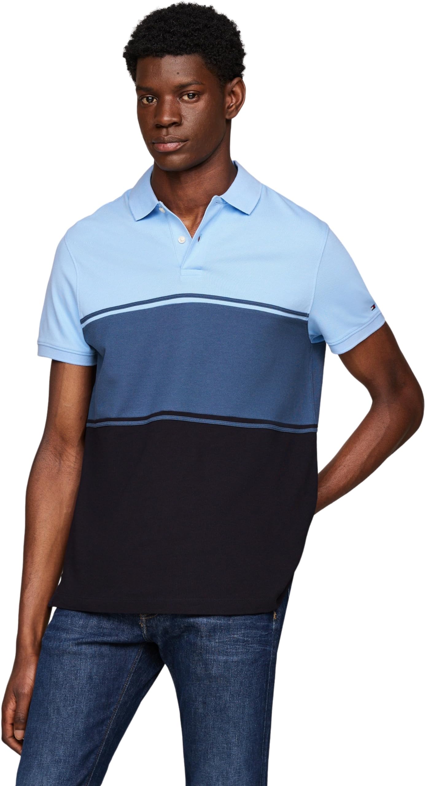 Tommy Hilfiger Polo de Manga Corta Hombre Colourblock Regular Fit