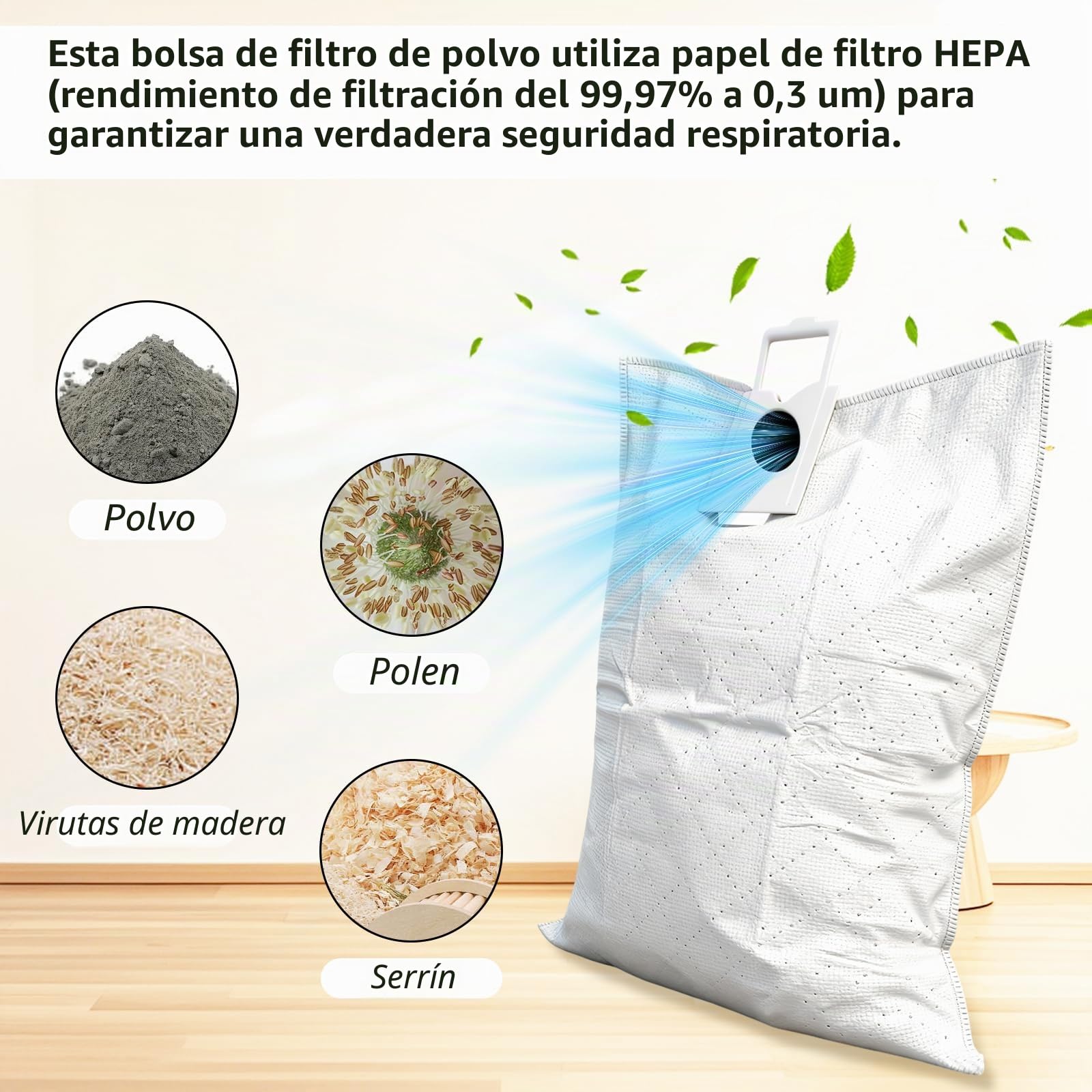 6 bolsas de aspiradora para Festool CT 36/ CTM 36 E/CTL 36 E, 5 capas bolsas de filtro de repuesto para Festool 496186, gran capacidad bolsa de filtro Dust Extractor Piezas de repuesto Accesorios SC