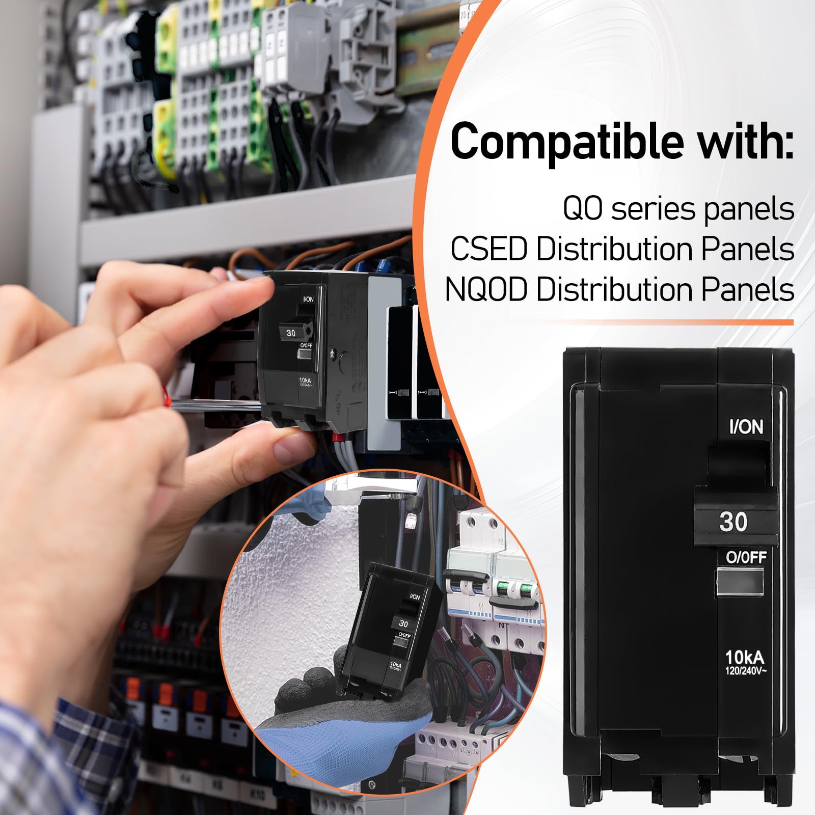 QO230CP,30 Amp 2P Circuit Breaker,Compatible with SD QO Load Center, CSED, and NQOD Distribution Panels,Indicator Light,30 Amp Tandem Breaker — Amazon image 2