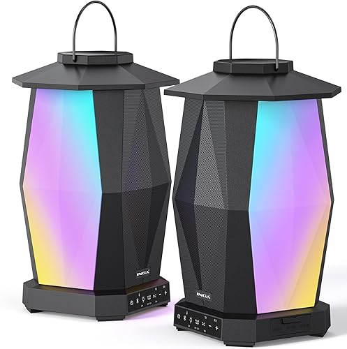 INGA Altavoz para exteriores, altavoz inalámbrico Bluetooth con luces, sincroniz