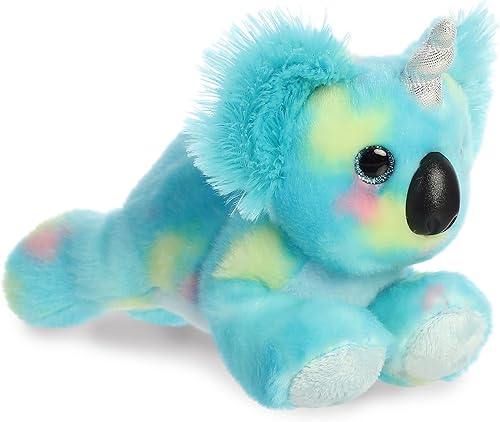 Aurora Vibrant Bright Fancies Bubblegum Koala - Animal de peluche - Diversión llamativa - Abrazos encantadores - Azul 7 pulgadas