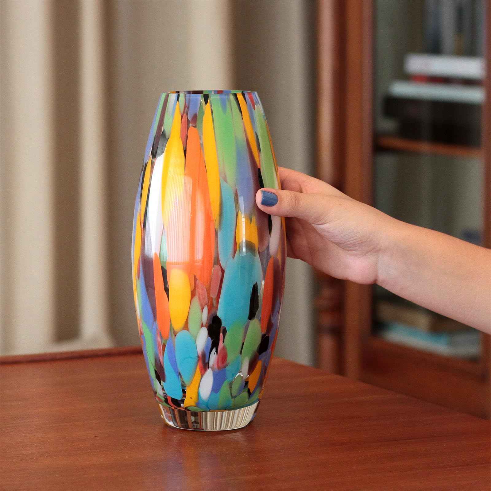 Cá d'Oro Oliva Glass Vase 花瓶 ムラーノガラス Ca D Oro Colored Glass Vase Confetti Effect Hand Blown Murano