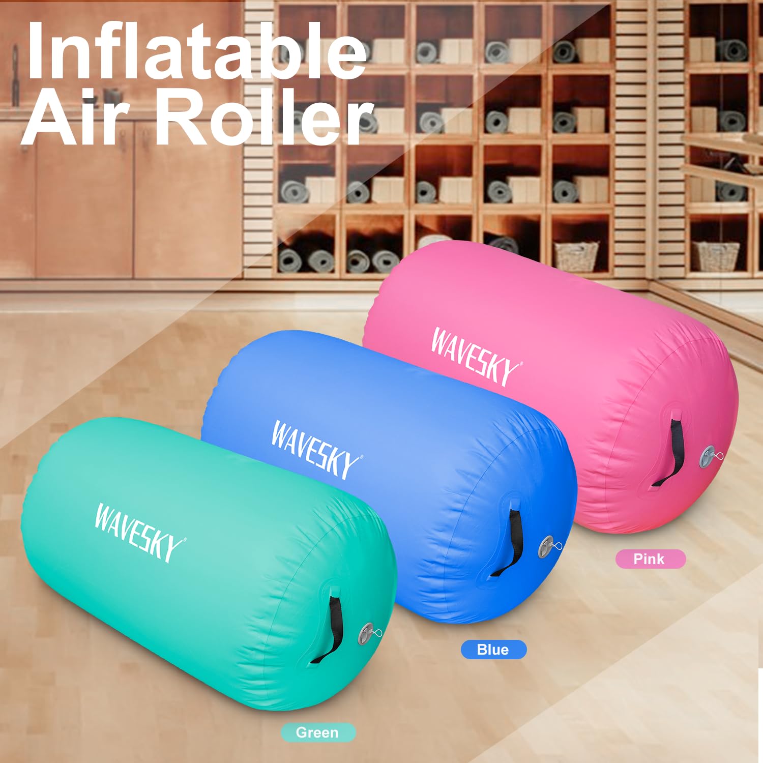 Air Roll Track, 80/100/120 cm, Air Roll Ginnastica Tumbling Matte, Air Barrel Tumbling Track per casa, attività all'aperto, fitness, allenamento (rosa, 100 x 60 cm)