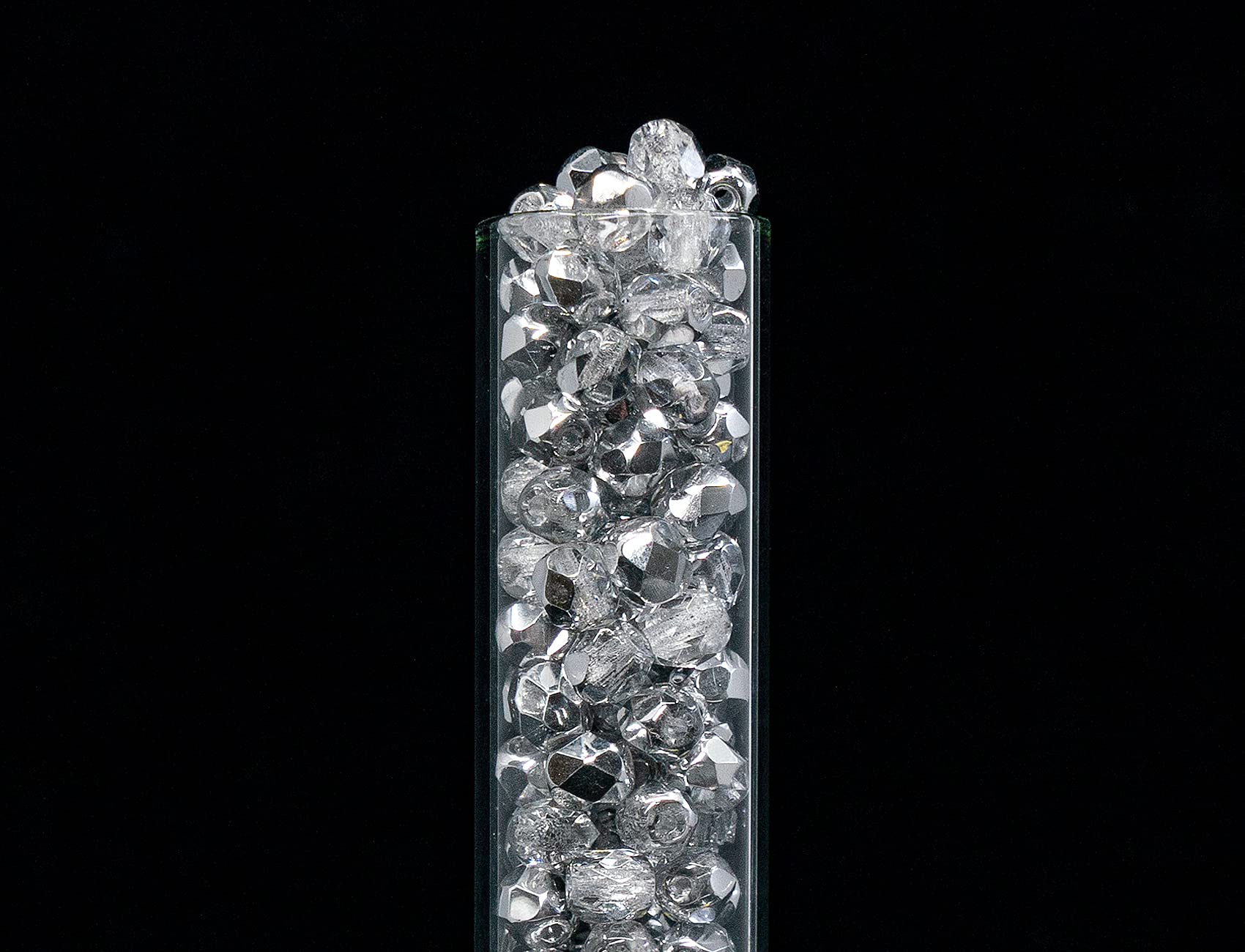 100 pcs of Faceted Fire Polished Pressed Czech Glass Beads 4mm (0.16in), Crystal Silver Aluminum Labrador 00030-27001 BCV - Image 4